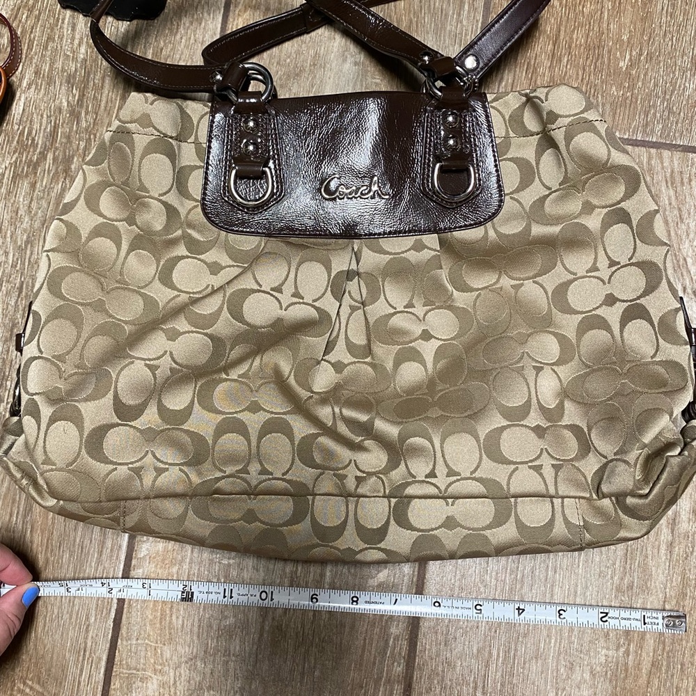 Coach purse with leather trim - Picture 2 of 3